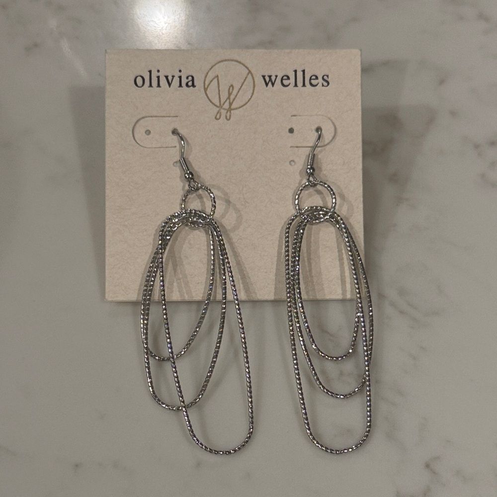 Olivia Welles Silver Multi-Chain Earrings